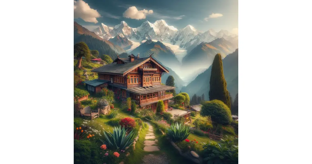 himalayan homestays with hills in the background