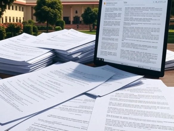 supreme court in background and land registry papers in foreground