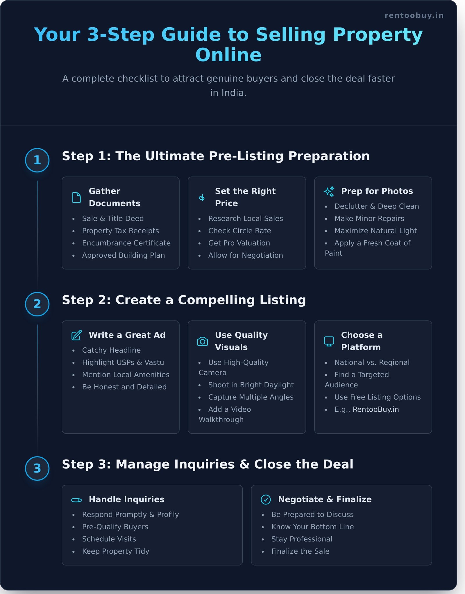 How to List Property for Sale Online: A Complete Guide (2025) - Infographic